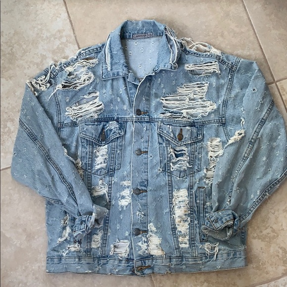 LF Carmar Distressed Oversized Denim Jacket - Picture 3 of 4